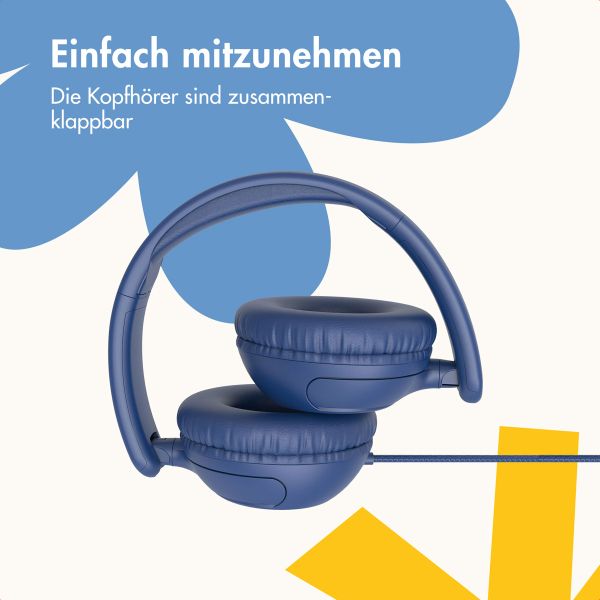 imoshion Kinderkopfhörer mit AUX-Kabel - Dezibelbegrenzer - Denim Blue