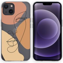 imoshion Design Hülle für das iPhone 13 - LIne Art Color Face