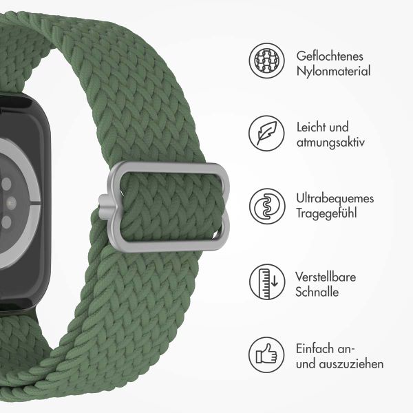 imoshion Gewebtes Nylonarmband für die Apple Watch Series 1 bis 9 / SE (38/40/41 mm) | Series 10 (42 mm) - Grün