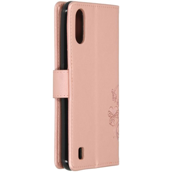 Kleeblumen Klapphülle Roségold Samsung Galaxy A01