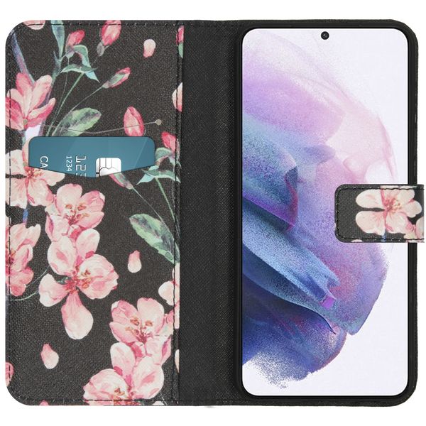 imoshion Design TPU Klapphülle Samsung Galaxy S21 Plus - Blossom Watercolor Black