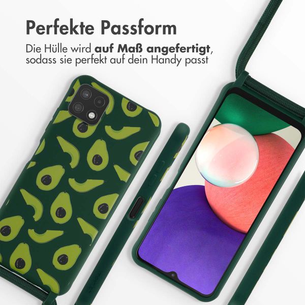 imoshion Silikonhülle design mit Band für das Samsung Galaxy A22 (5G) - Avocado Green