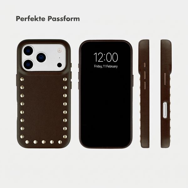 Selencia Studs Backcover mit MagSafe Apple iPhone 17 Pro Max - Cacao Crush
