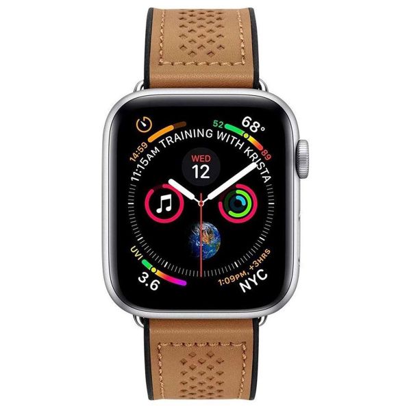 Spigen Retro Fit Armband für das Apple Watch Series 1 t/m 9 / SE (38/40/41 mm) | Series 10 / 11 (42 mm) - Braun