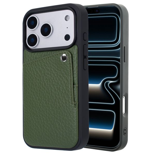 Selencia Riva Back Cover mit Kartenfach Apple iPhone 17 Pro Max - Sage Green
