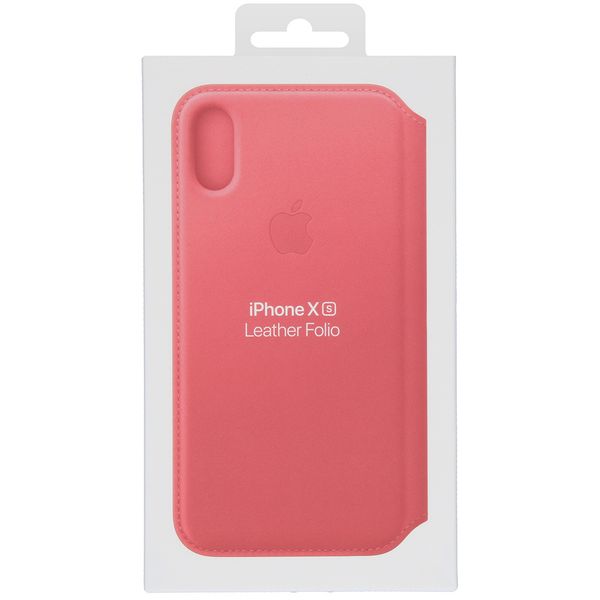 Apple Leather Folio Klapphülle Peony Pink für das Apple iPhone Xs / X