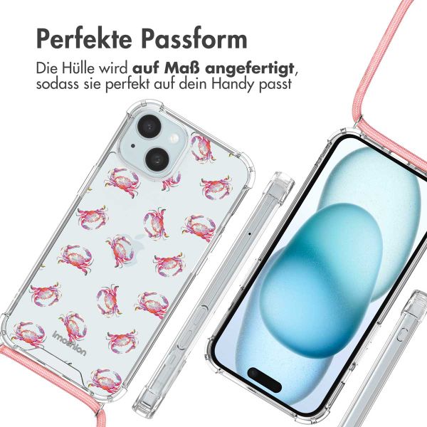 imoshion Design Hülle mit Band Apple iPhone 15 - Crab Watercolor