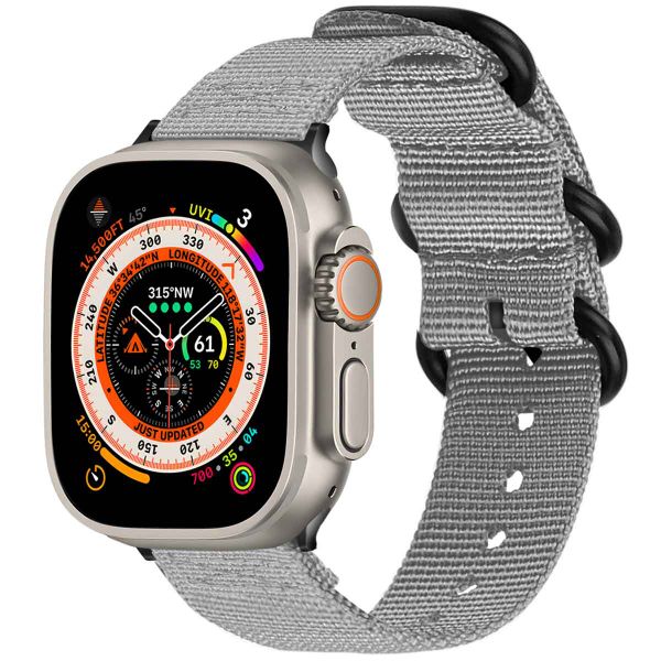 imoshion Nylonarmband für das Apple Watch Series 1-10 / SE / Ultra (2) - 42/44/45/46/49 mm - Hellgrau