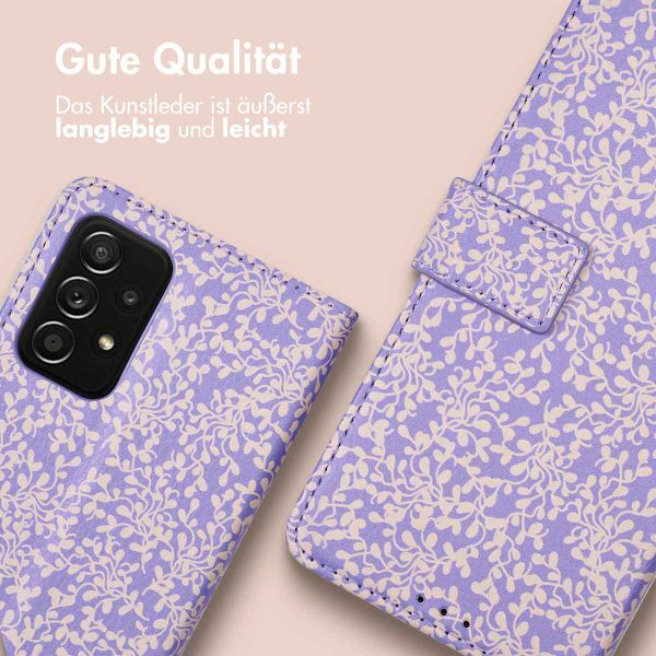 imoshion ﻿Design Klapphülle für das Samsung Galaxy A52(s) (5G/4G) - Purple White Flowers