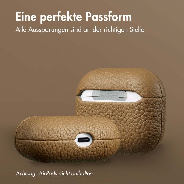 Accezz Echtes Leder Case Apple AirPods 3 - Taupe