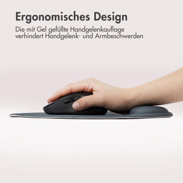 imoshion Ergonomisches Mauspad - Mauspad mit Handgelenkstütze - 30 x 25 cm - Sealblau