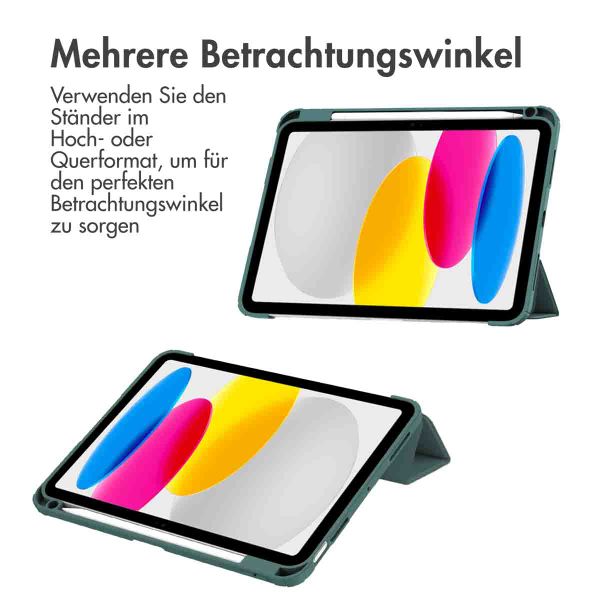 imoshion Trifold Hardcase Klapphülle Apple iPad 11 (2025) 11 Zoll A16 / iPad 10 (2022) 10.9 Zoll - Grün