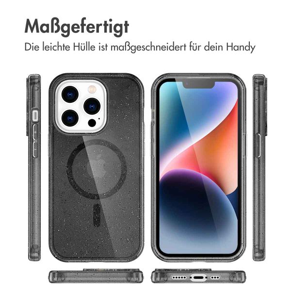 imoshion Sparkle Back Cover mit MagSafe für das Apple iPhone 13 Pro - Glitzer Schwarz