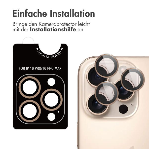 imoshion 2er-Pack Objektivschutz für Kamera für das iPhone 16 Pro / 16 Pro Max - Desert / Titanium