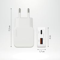 Accezz Ultra Slim GaN Ladegerät - USB-C + USB-A - 30 W - Weiß