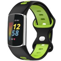 imoshion Silikonband Sport für das Fitbit Charge 5 / Charge 6 - Schwarz / Grün