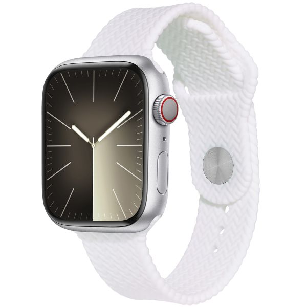 imoshion Geflochtenes Silikonarmband für die Apple Watch Series 1 bis 10 / SE / Ultra (2) (44/45/46/49 mm) - Weiß