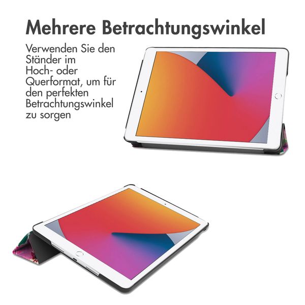 imoshion Design Trifold Klapphülle für das iPad 7 (2019) / iPad 8 (2020) / iPad 9 (2021) 10.2 inch - Floral Water Color