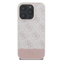 Guess Bottom Stripe 4G Back Cover für das iPhone 16 Pro Max - Rosa