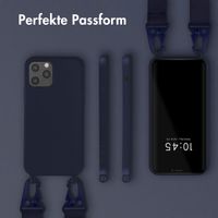 Selencia SilikonHülle mit abnehmbarem Band Apple iPhone 12 (Pro) - Dunkelblau