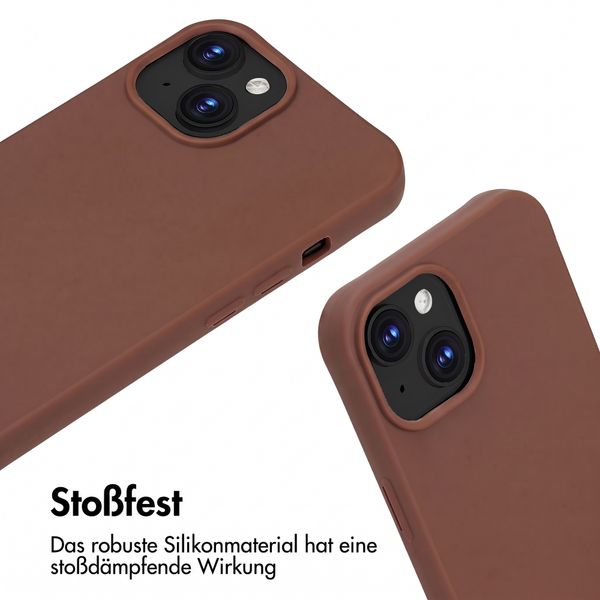 imoshion SilikonHülle mit Band Apple iPhone 15 - Braun