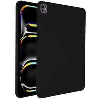 Accezz Liquid Silicone Back Cover mit Stifthalter für das iPad Pro 13 (2024) M4 - Schwarz