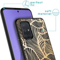 imoshion Design Hülle für das Samsung Galaxy A71 - Blätter / Schwarz