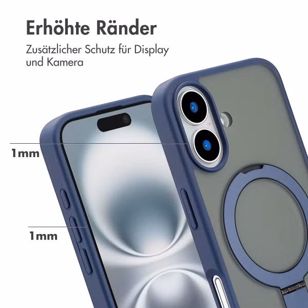Accezz Ring Stand Backcover mit MagSafe iPhone 16 - Blau