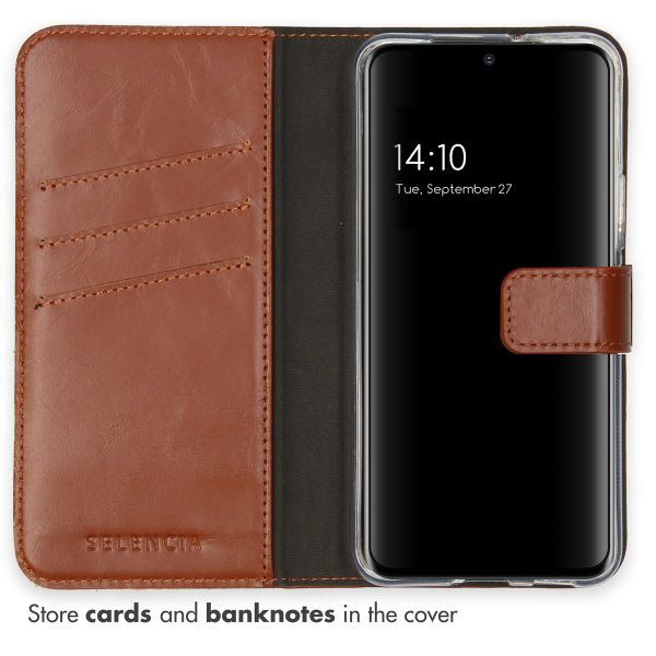 Selencia Echtleder Klapphülle Samsung Galaxy S22 - Hellbraun