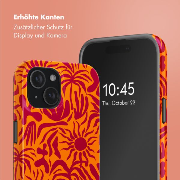 Selencia Vivid Tough Back Cover mit MagSafe für das iPhone 15 - Tropical Vibes Apricot