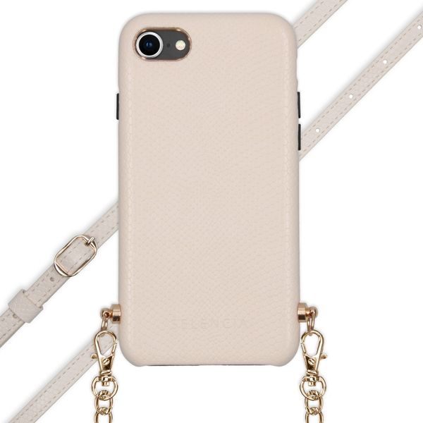 Selencia Hülle Schlangenleder mit Band Apple iPhone SE (2022 / 2020) / 8 / 7 / 6s