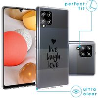 imoshion Design Hülle Samsung Galaxy A42 - Live Laugh Love - Schwarz