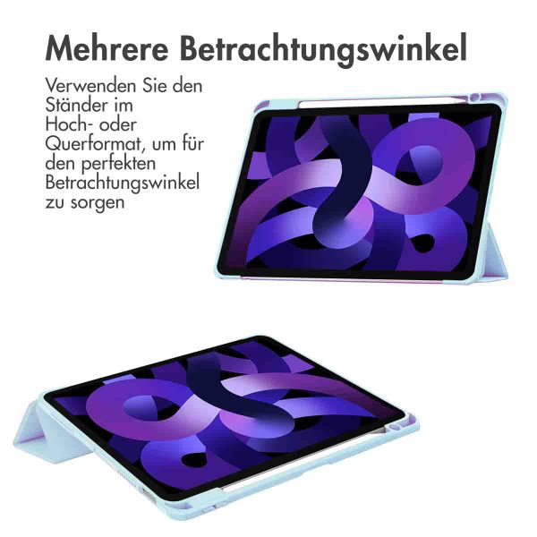 imoshion Trifold Hardcase Klapphülle für das iPad Air 11 Zoll (2024) M2 / Air 5 (2022) / Air 4 (2020) - Hellblau