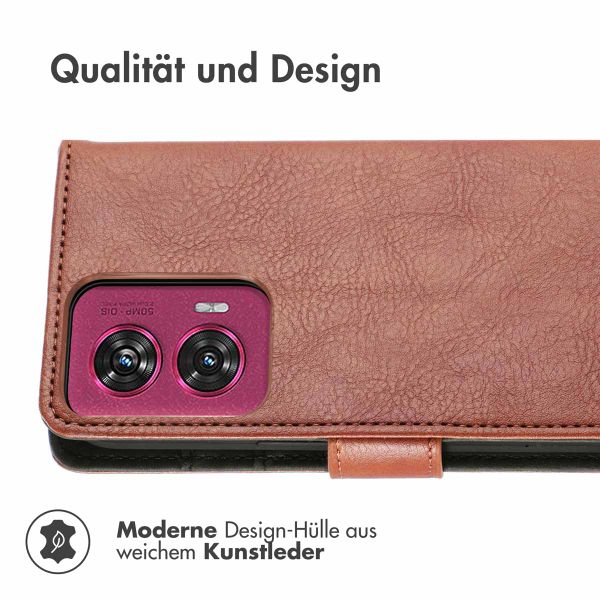 imoshion Luxuriöse Klapphülle Motorola Edge 50 Fusion - Braun