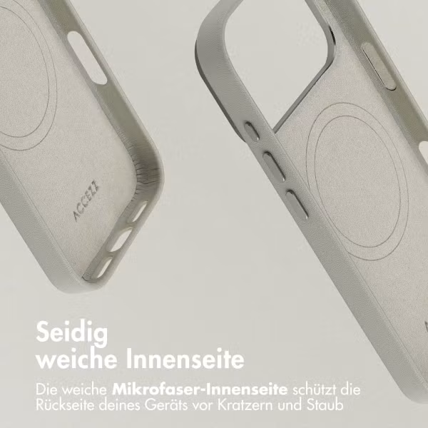 Accezz MagSafe Leather Backcover Apple iPhone 17 Pro Max - Light Grey