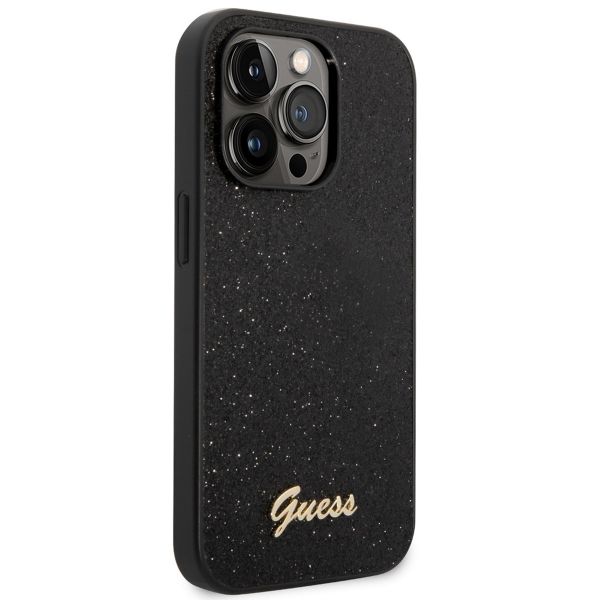 Guess Glitter Flakes Back Cover Apple iPhone 14 Pro - Schwarz