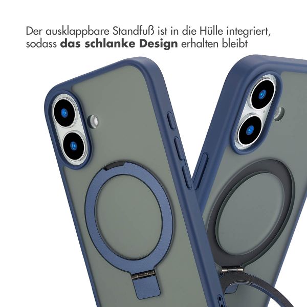 Accezz Ring Stand Backcover mit MagSafe iPhone 16 - Blau