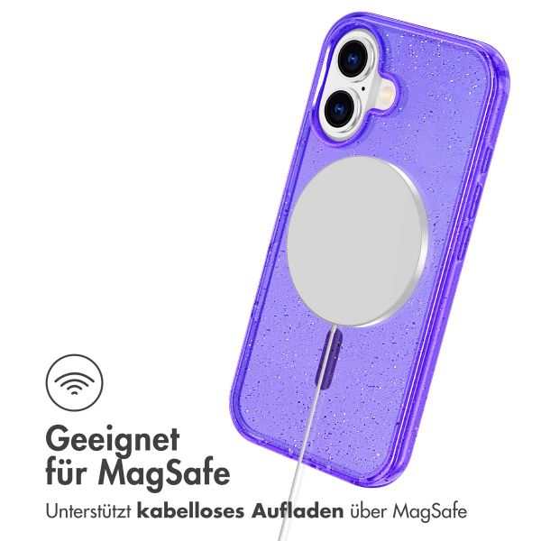 imoshion Sparkle Back Cover mit MagSafe für das iPhone 16 - Violett