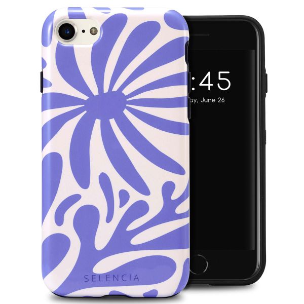 Selencia Vivid Tough Back Cover für das iPhone SE (2022 / 2020) / 8 / 7 / 6(s) - Modern Bloom Sapphire Blue