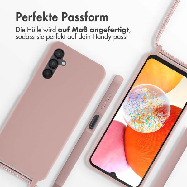 imoshion Silikonhülle mit Band für das Samsung Galaxy A14 (5G) - Sand Pink