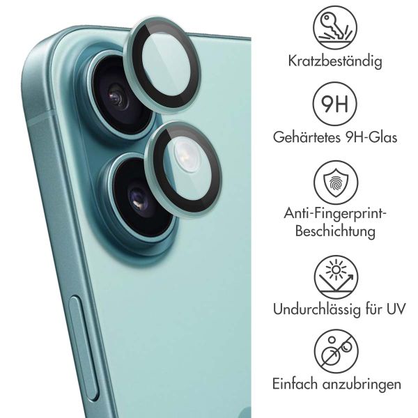 imoshion 2er-Pack Objektivschutz für Kamera für das Apple iPhone 16 / 16 Plus - Teal