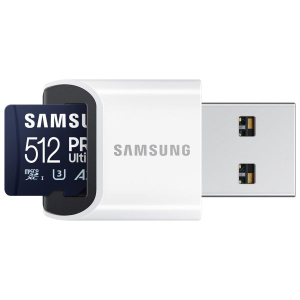 Samsung PRO Ultimate microSD - 512GB - Inklusive USB-Kartenleser - UHS-I/U3/Full HD/4K UHD