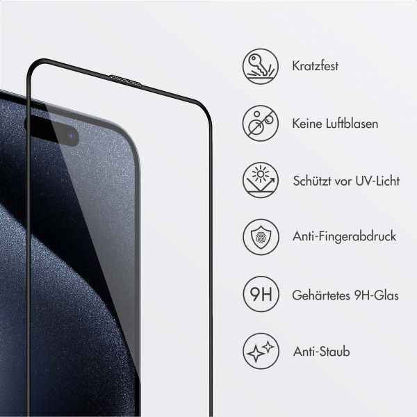 Accezz Gehärteter Glas-Schutz + Applikator Apple iPhone 15 Pro Max