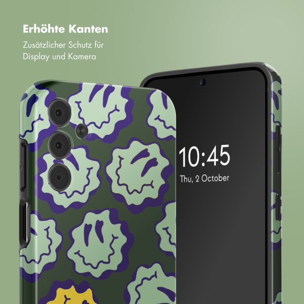 Selencia Vivid Back Cover Samsung Galaxy A15 (5G) - Wavy Smiley Green