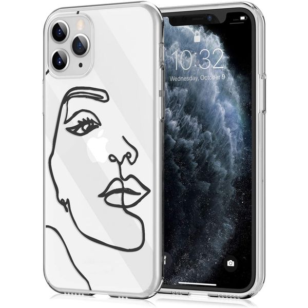 imoshion Design Hülle iPhone 11 Pro - Abstraktes Gesicht - Schwarz