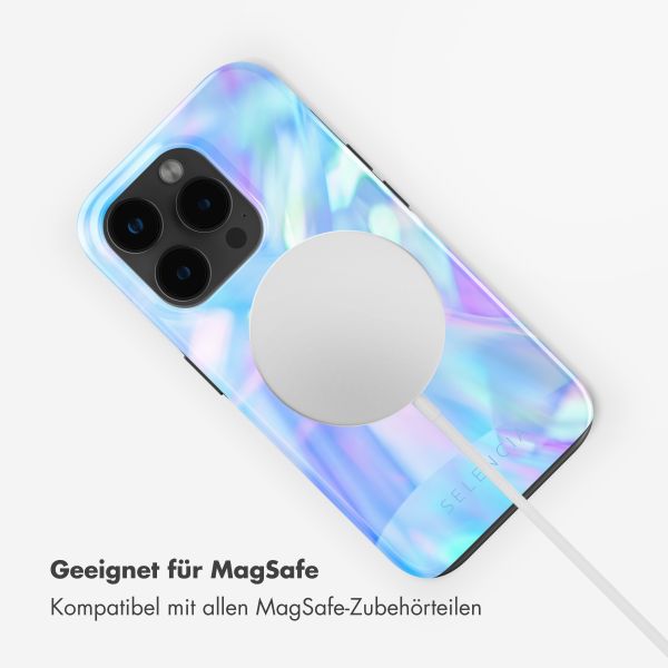 Selencia Vivid Tough Back Cover mit MagSafe für das iPhone 15 Pro Max - Holographic Blue Dream