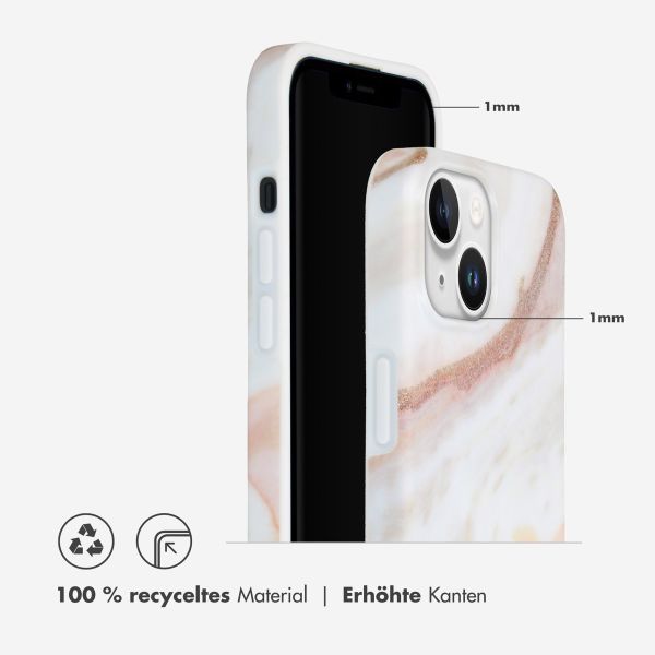 Selencia Aurora Fashion Back Case für das iPhone 15 - Strapazierfähige Hülle - 100% recycelt - Weißer Marmor