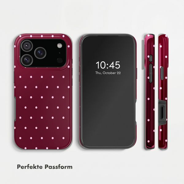 Selencia Vivid Back Cover Apple iPhone 17 Pro Max - Happy Dots Burgundy
