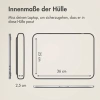 Accezz Leather Laptop Hülle mit Reißverschluss 13-14 Zoll - Laptop Sleeve - Beige