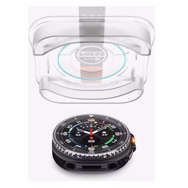 Spigen EZ FIT Glas.tR Displayschutzfolie mit Applikator für Samsung Galaxy Watch 9 / Watch 8 - 40 mm - Transparent